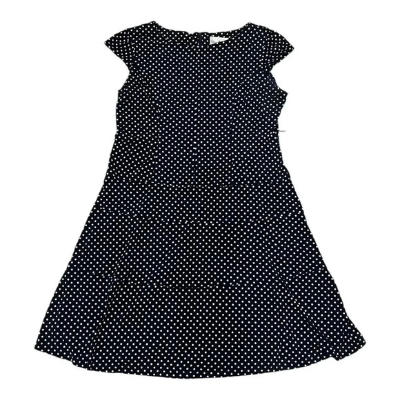Olivia Matthews Navy Polka Dot A-line Dress 16 - Picture 1 of 5